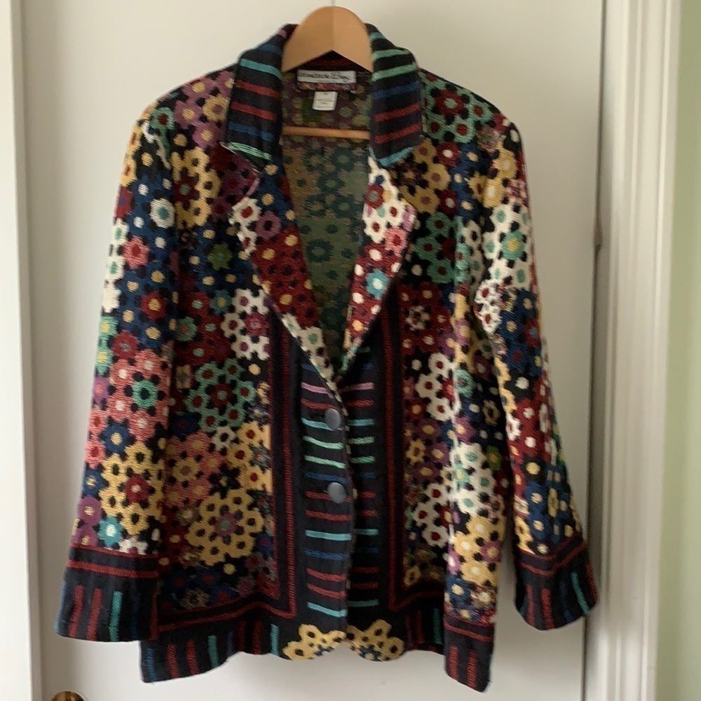 It’s Outta The Bag Unge Potch Ket Vintage Floral Blazer S